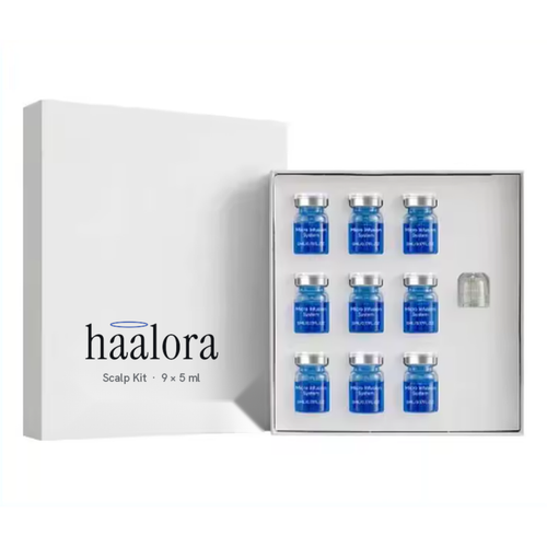 Haalora Scalp Kit – 1 set met 9 ampullen van 5 ml en microneedle-kop