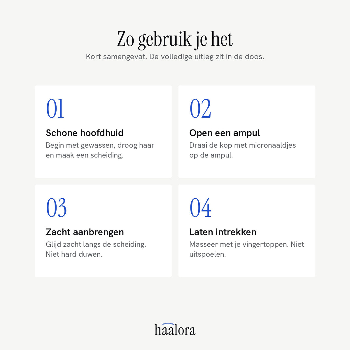 Haalora Scalp Kit – zo gebruik je de ampul op de hoofdhuid