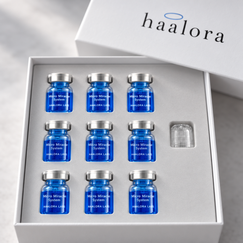 Haalora Scalp Kit – blauwe ampullen in de doos